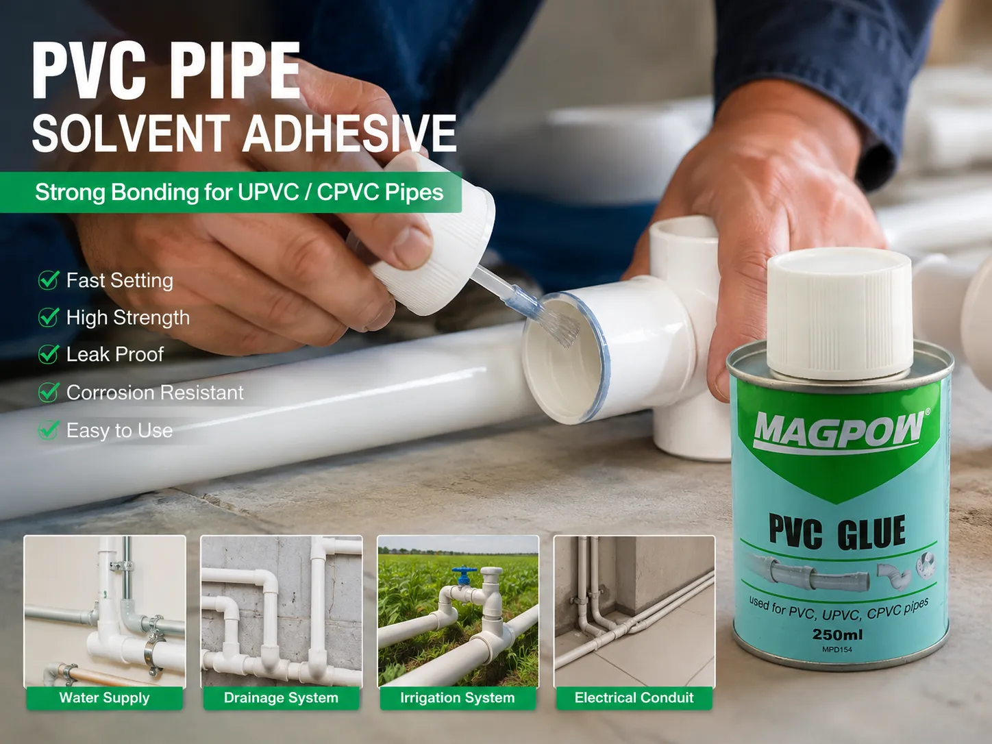 PVC Pipe Solvent Adhesive -UPVC/CPVC